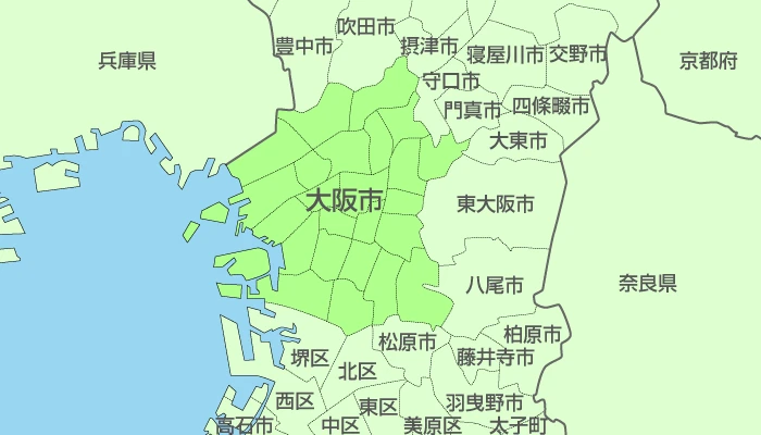 大阪市及び周辺地域も対応いたします。