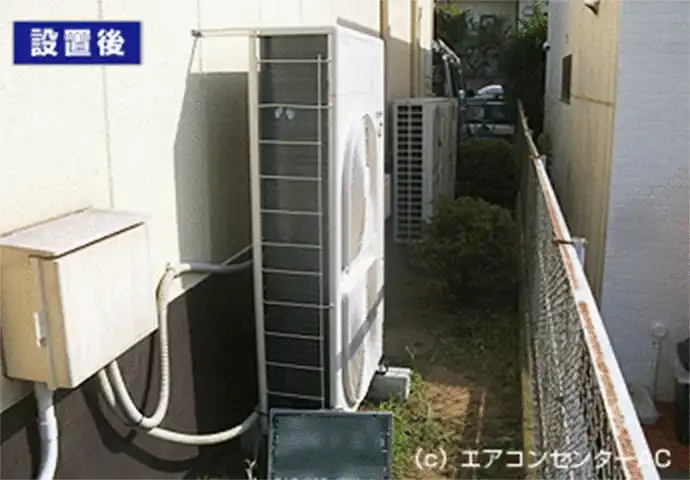 東京都S様 工場用床置形エアコン室外機の設置後